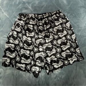 100% silk motorcycle design shorts medium vintage lounge pj